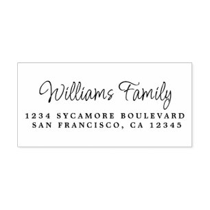 Script Calligraphy Family Name Return Address Self-inking Stamp