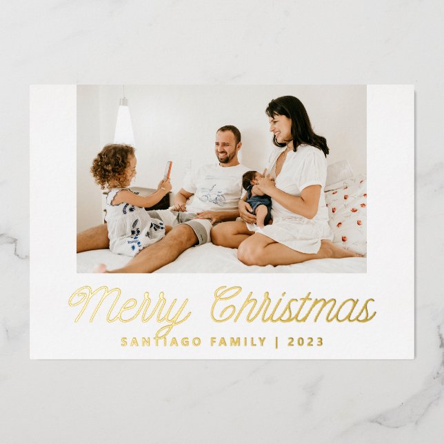 Script Calligraphy Family Photo Christmas (Front)