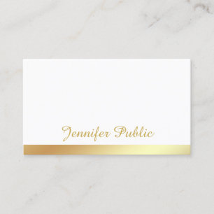Script Calligraphy Handwritten Gold Elegant Simple Business Card