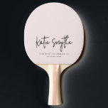 Script Calligraphy Name Minimalist Blush Pink Ping Pong Paddle<br><div class="desc">Script Calligraphy Name Minimalist Blush Pink Ping Pong Paddle</div>