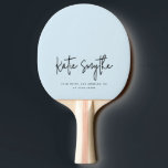 Script Calligraphy Name Minimalist Light Blue Ping Pong Paddle<br><div class="desc">Script Calligraphy Name Minimalist Light Blue Ping Pong Paddle</div>