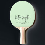 Script Calligraphy Name Minimalist Sage Green Ping Pong Paddle<br><div class="desc">Script Calligraphy Name Minimalist Sage Green Ping Pong Paddle</div>