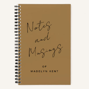 Script Calligraphy Personalised Gold Notebook