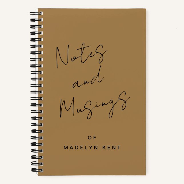 Script Calligraphy Personalised Gold Notebook (Front)