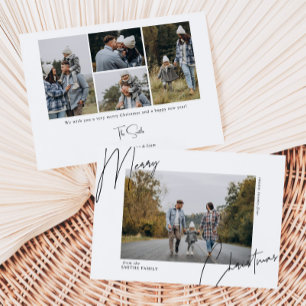 Script Calligraphy Portrait Christmas Photo  Holiday Card
