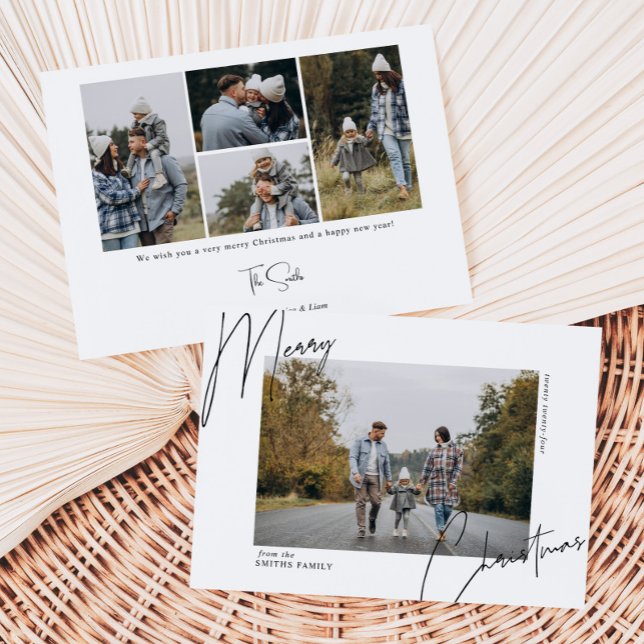 Script Calligraphy Portrait Christmas Photo  Holiday Card (Creator Uploaded)