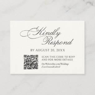Script Calligraphy QR Code RSVP Enclosure Card