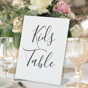 Script Calligraphy Reserved Kids Table Wedding Pedestal Sign