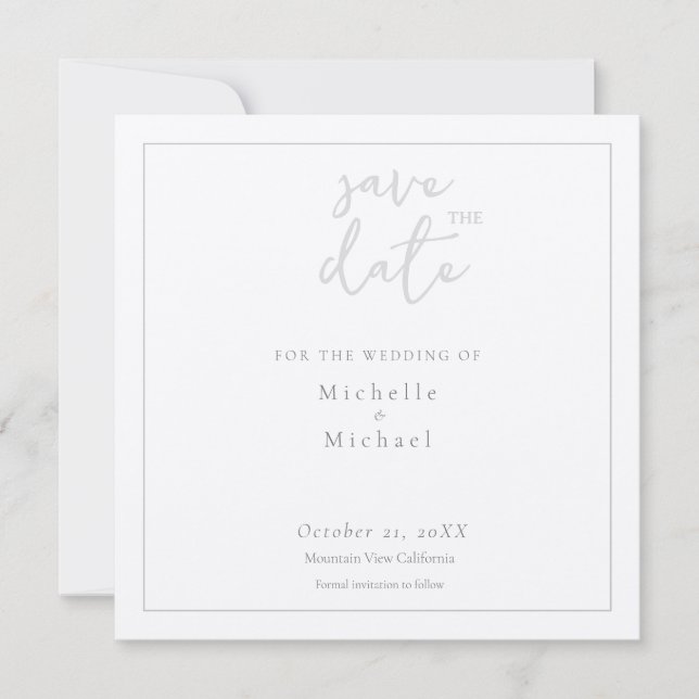 Script Calligraphy Wedding Modern Save the Date Invitation (Front)