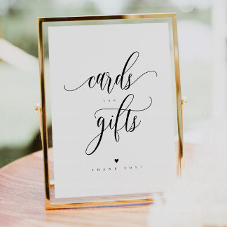 Script Cards and Gifts Sign 8x10" 