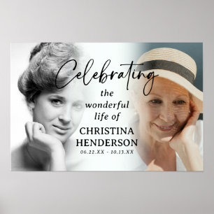 Script Celebration of Life Before & After Photo Poster