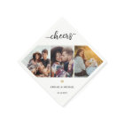 Script Cheers 3 Photo Collage & Gold Heart Wedding