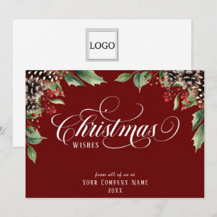 Script Christmas Business logo Holiday Card