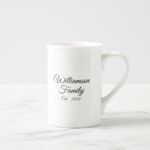 Script Custom Family Name, Year, Number elegant Bone China Mug