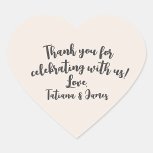 Script Custom Thank You Heart Favour Sticker
