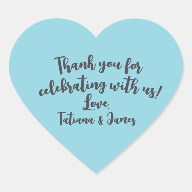 Script Custom Thank You Heart Favour Sticker (Front)