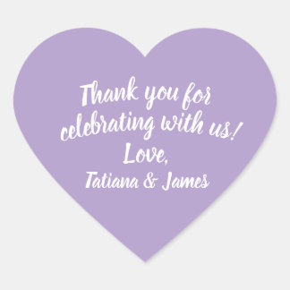 Script Customisable Thank You Heart Sticker