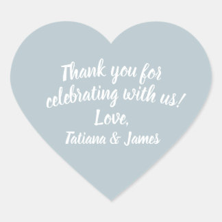 Script Customisable Thank You Heart Sticker