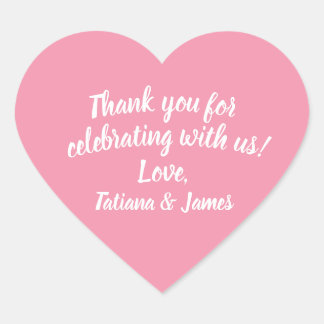 Script Customisable Thank You Heart Sticker