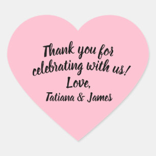 Script Customisable Thank You Heart  Sticker