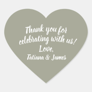 Script Customisable Thank You Heart  Sticker