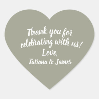 Script Customisable Thank You Heart Sticker