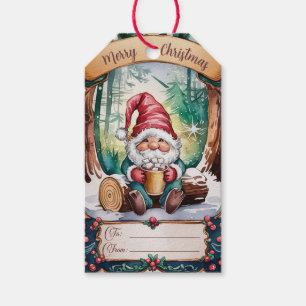 Script Cute Rustic Gnome Vintage Style Christmas Gift Tags