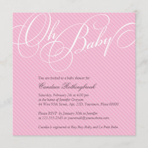 Script Diagonals in Blush Baby Shower Invitation