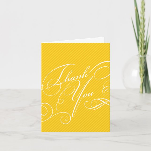 Script Diagonals in Gold Thank You Card (Front)