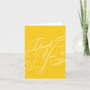 Script Diagonals in Gold Thank You Card
