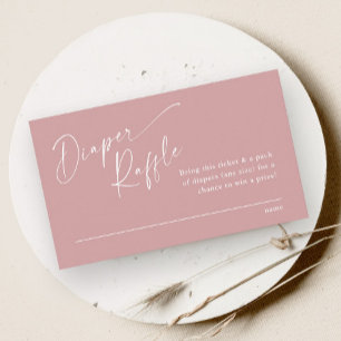 Script Diaper Raffle Girls Baby Shower Enclosure Card