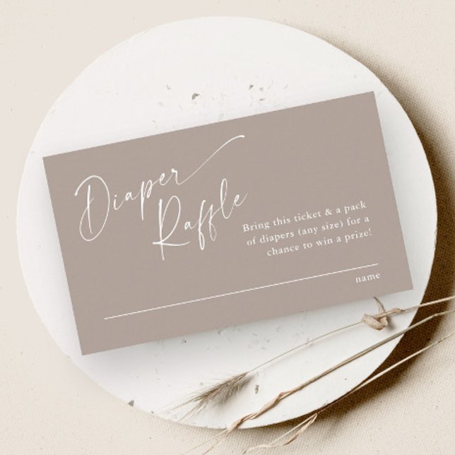 Script Diaper Raffle Neutral Baby Shower Enclosure Card (Modern script gender neutral boho baby shower diaper raffle enclosure card.)