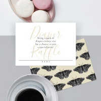 Script Diaper Raffle w/Sparkly Black Butterflies