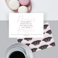Script Diaper Raffle w/Sparkly Black Butterflies