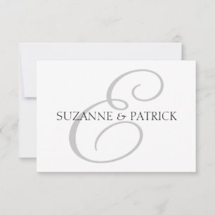 Script E Monogram Notecard (Silver / Black)