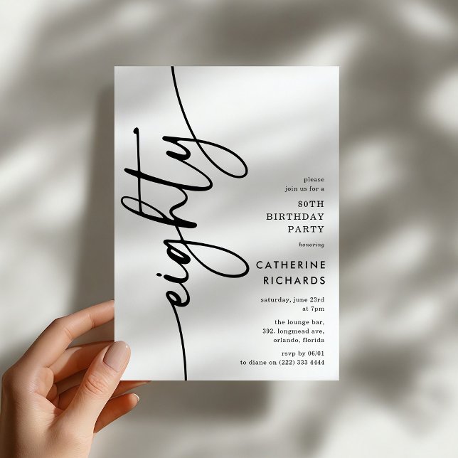 Script Eighty' 80th Birthday Invitation (Creator Uploaded)