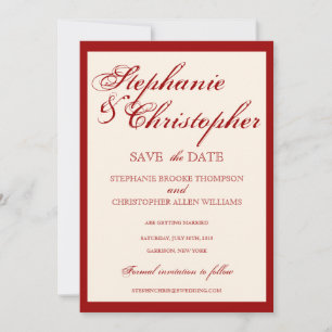 Script Elegance Wedding Save the Date Announcement