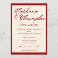 Script Elegance Wedding Save the Date Announcement