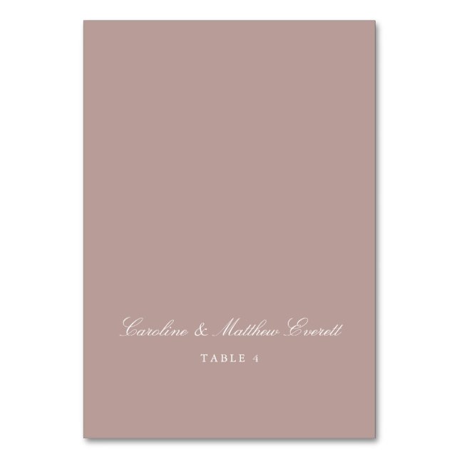 Script Elegant Custom Name Mauve Place Card (Front)