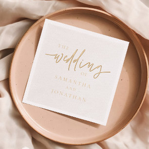 Script Elegant Modern Wedding Foil Napkins