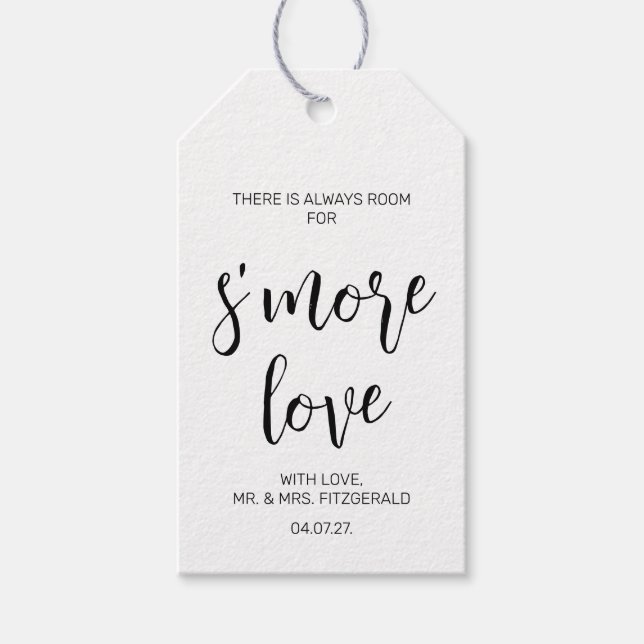 Script Elegant Smore Love Favour Tag (Front)