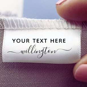  Script Elegant Thank You Black White Custom Grosgrain Ribbon