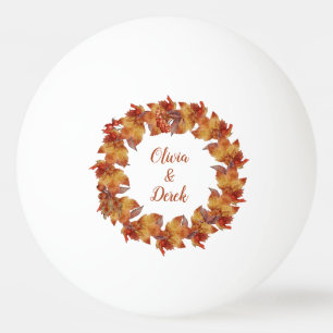 Script Fall Foliage Wedding Ping Pong Ball