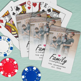 Script Family is Everything Modern Custom Photo Playing Cards