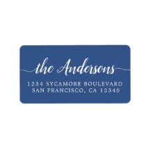 Script Family Name Classic Blue Return Address
