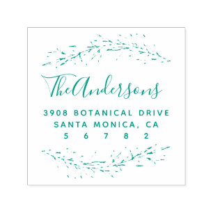 Script Family Name Custom Return Address Self-inking Stamp