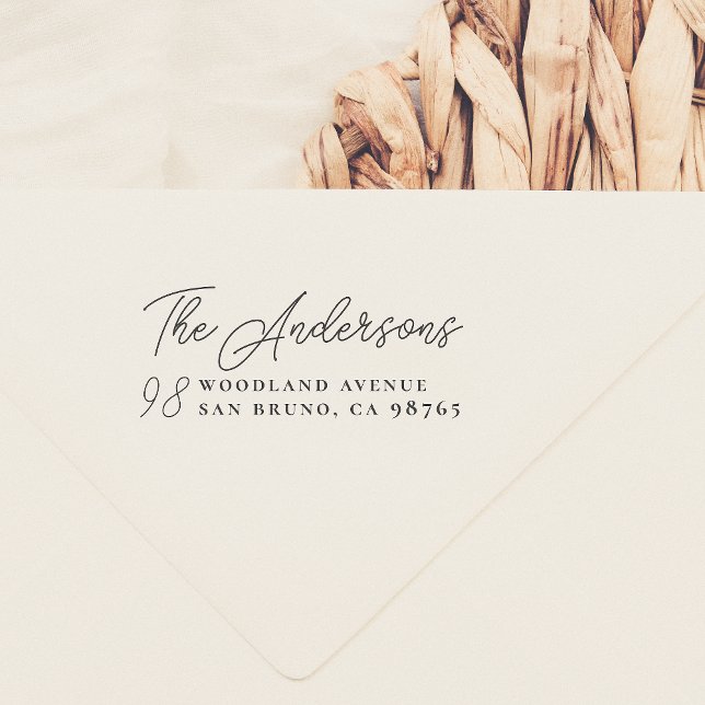 Script Family Name & Door Number Rubber Stamp (Creator Uploaded)