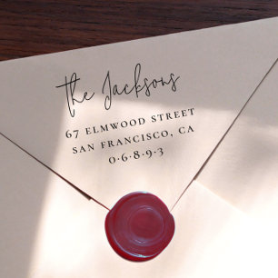 Script Family Name & Serif Address Self-inking Stamp