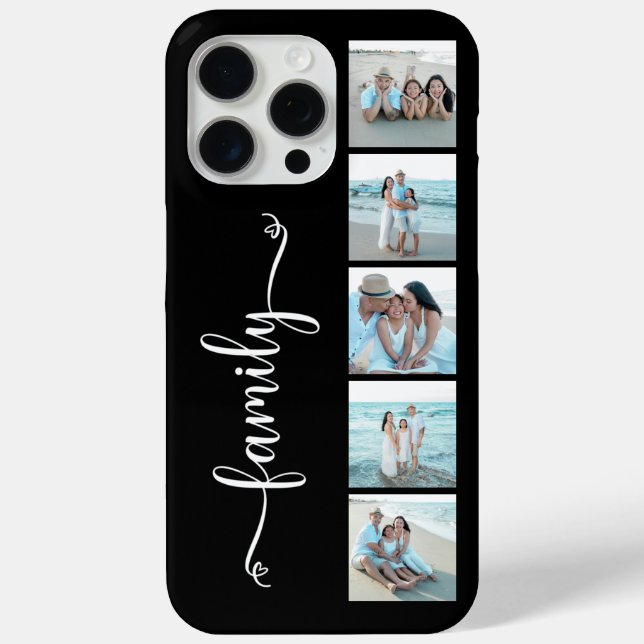 Script Family Photo Black Case-Mate iPhone Case (Back)