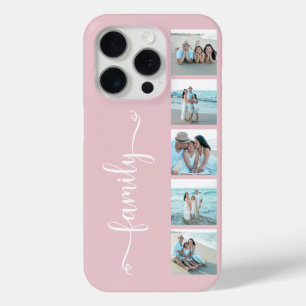 Script Family Photo Blush Pink iPhone 15 Pro Case